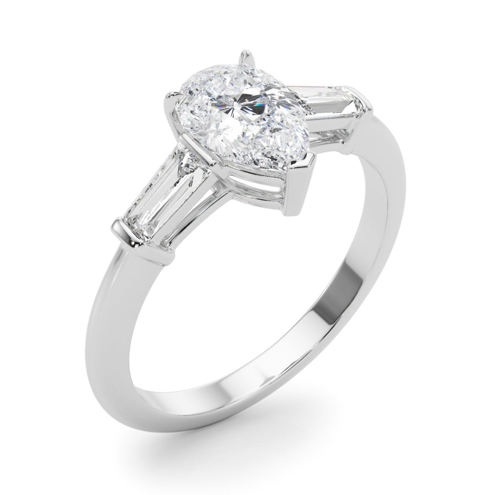 3-Stone Pear & Baguette Engagement Ring