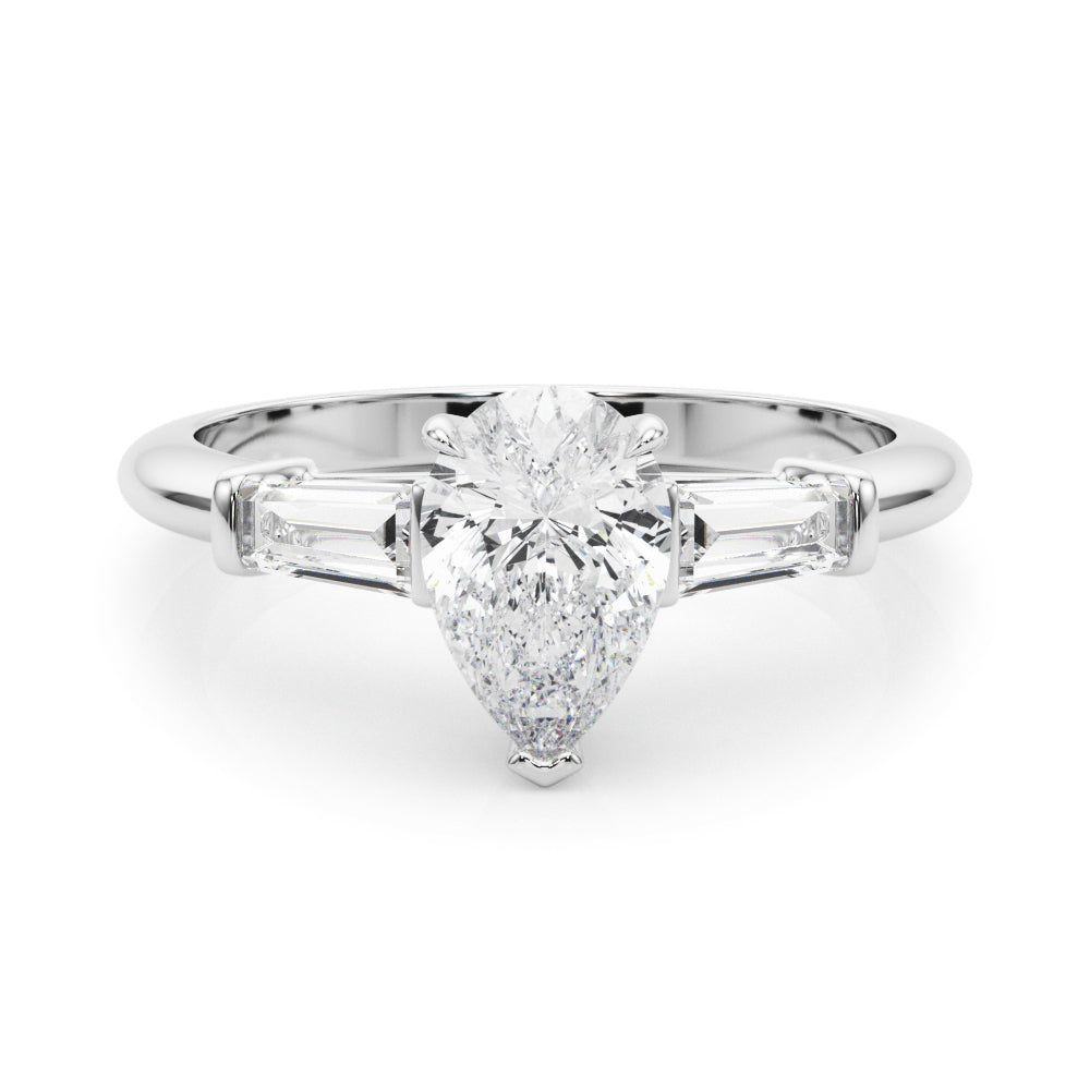 3-Stone Pear & Baguette Engagement Ring