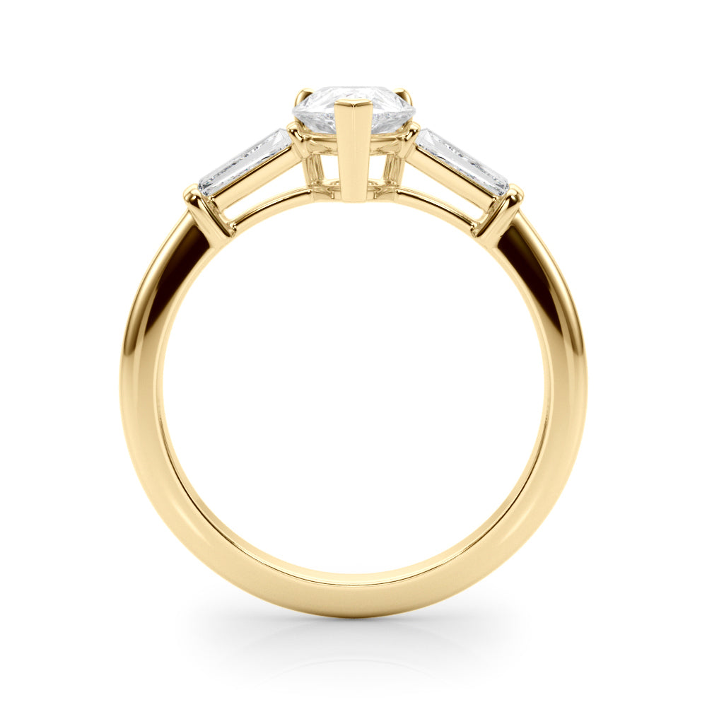 3-Stone Pear & Baguette Engagement Ring