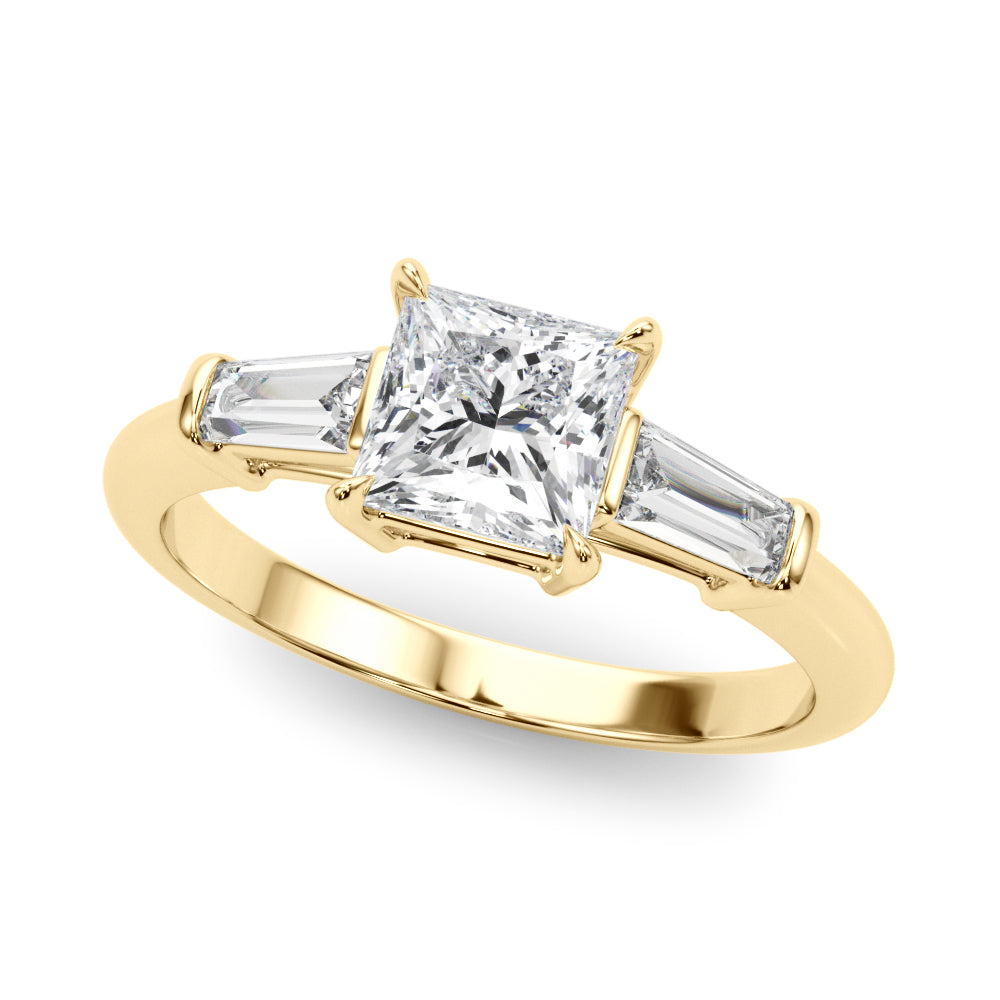 3 STONE RING SQ CTR TB SIDES