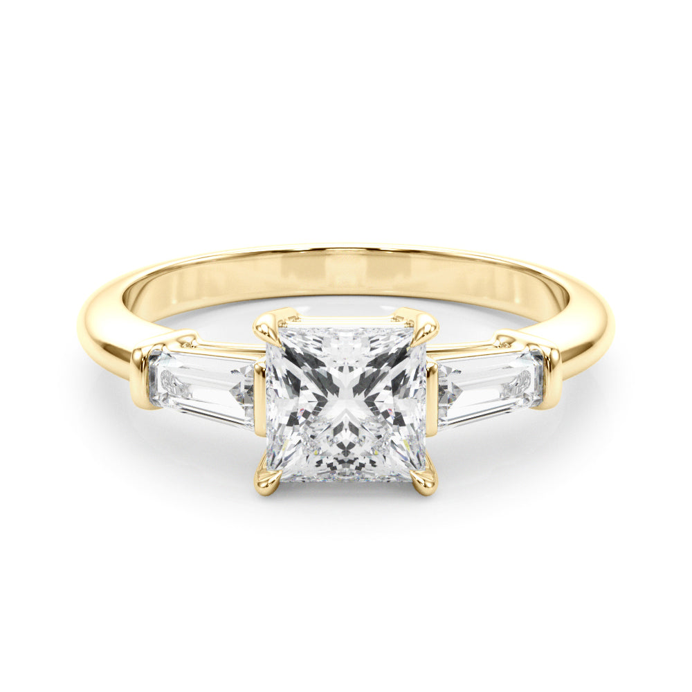 3 STONE RING SQ CTR TB SIDES