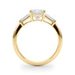 3 STONE RING SQ CTR TB SIDES