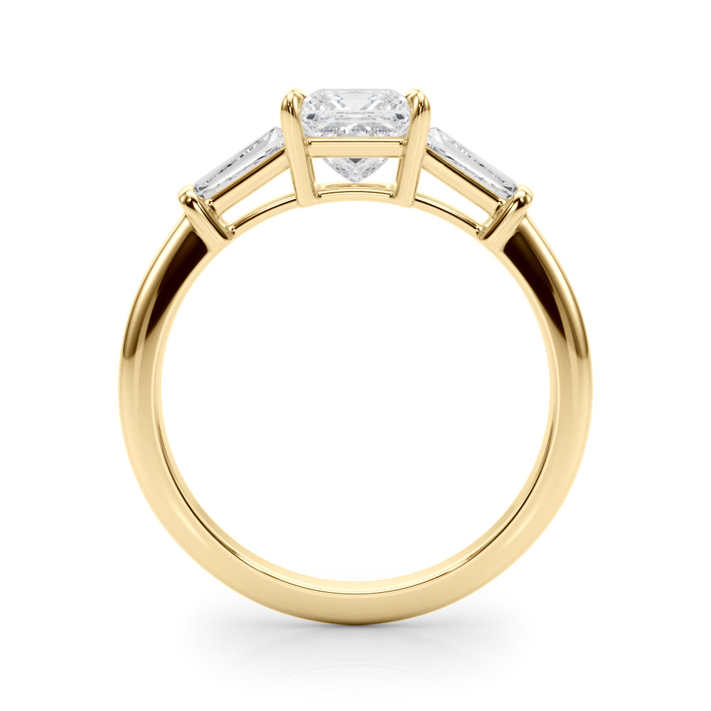 3 STONE RING SQ CTR TB SIDES