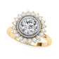 Vintage Halo Bezel Set Engagement Ring