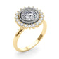 Vintage Halo Bezel Set Engagement Ring
