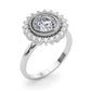 Vintage Halo Bezel Set Engagement Ring
