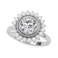 Vintage Halo Bezel Set Engagement Ring