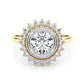 Vintage Halo Bezel Set Engagement Ring