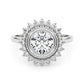 Vintage Halo Bezel Set Engagement Ring