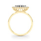 Vintage Halo Bezel Set Engagement Ring