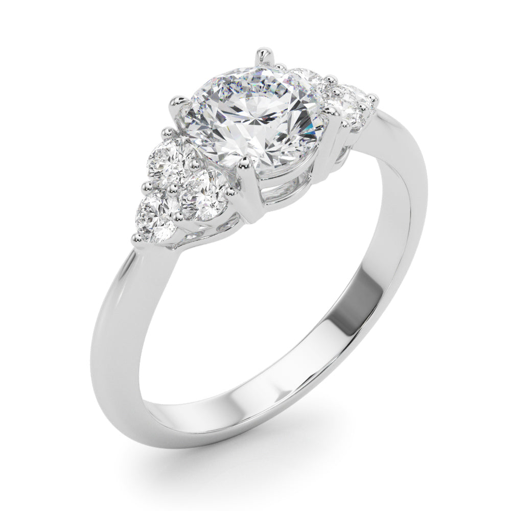 Cluster Accented Engagement Ring