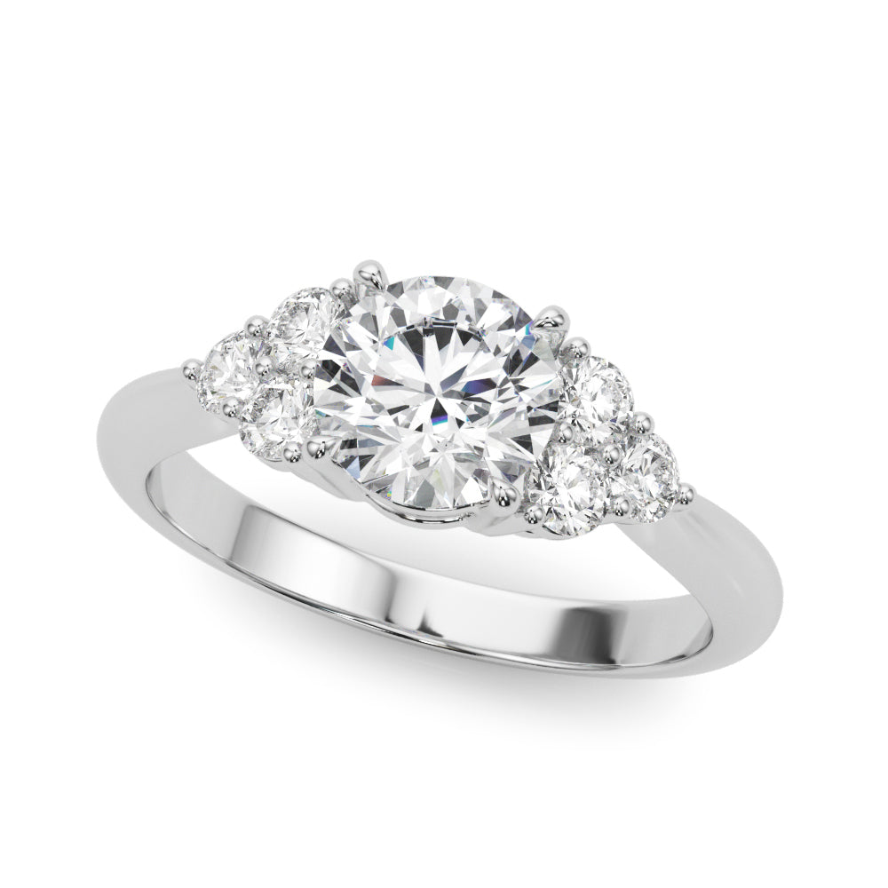 Cluster Accented Engagement Ring