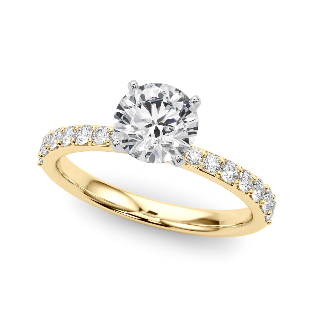 Single Row Prong Set Engagement Ring