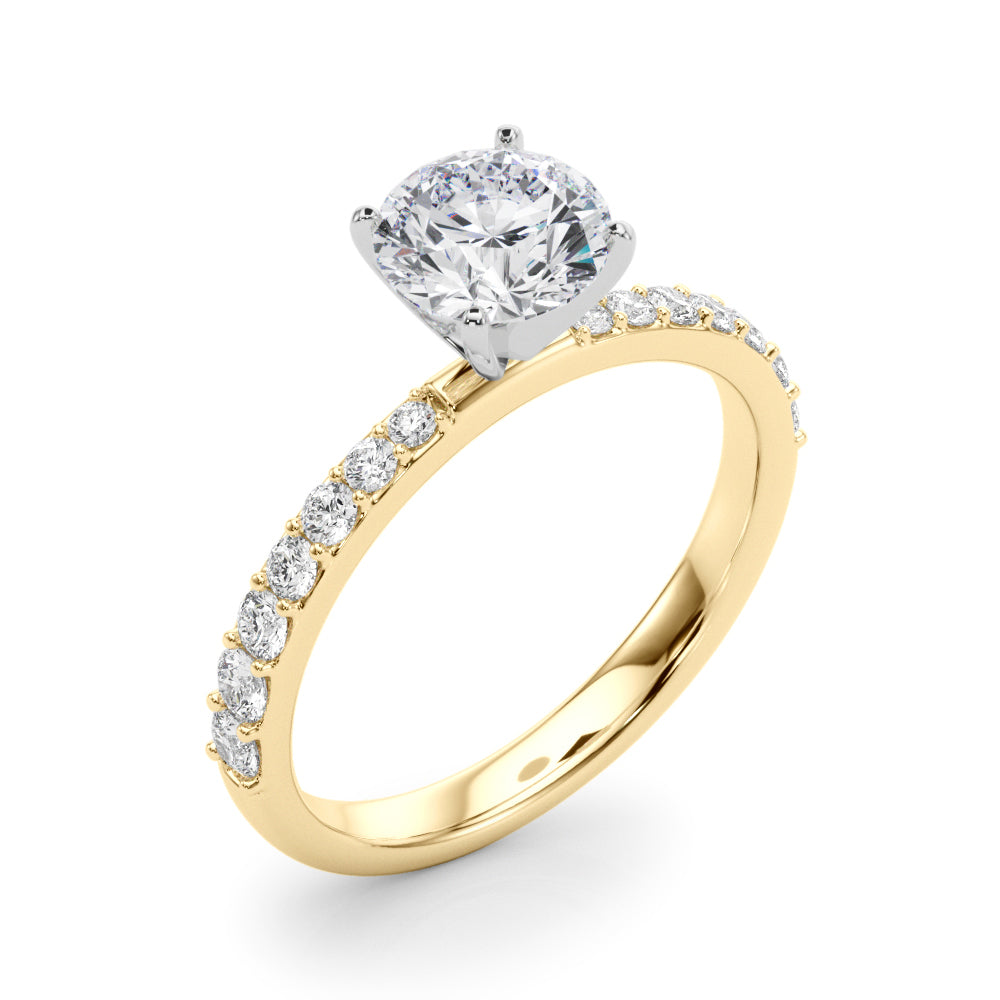 Single Row Prong Set Engagement Ring
