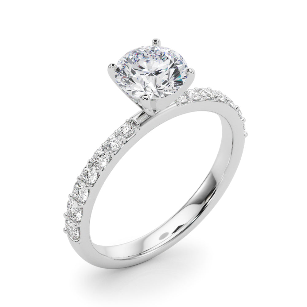 Single Row Prong Set Engagement Ring