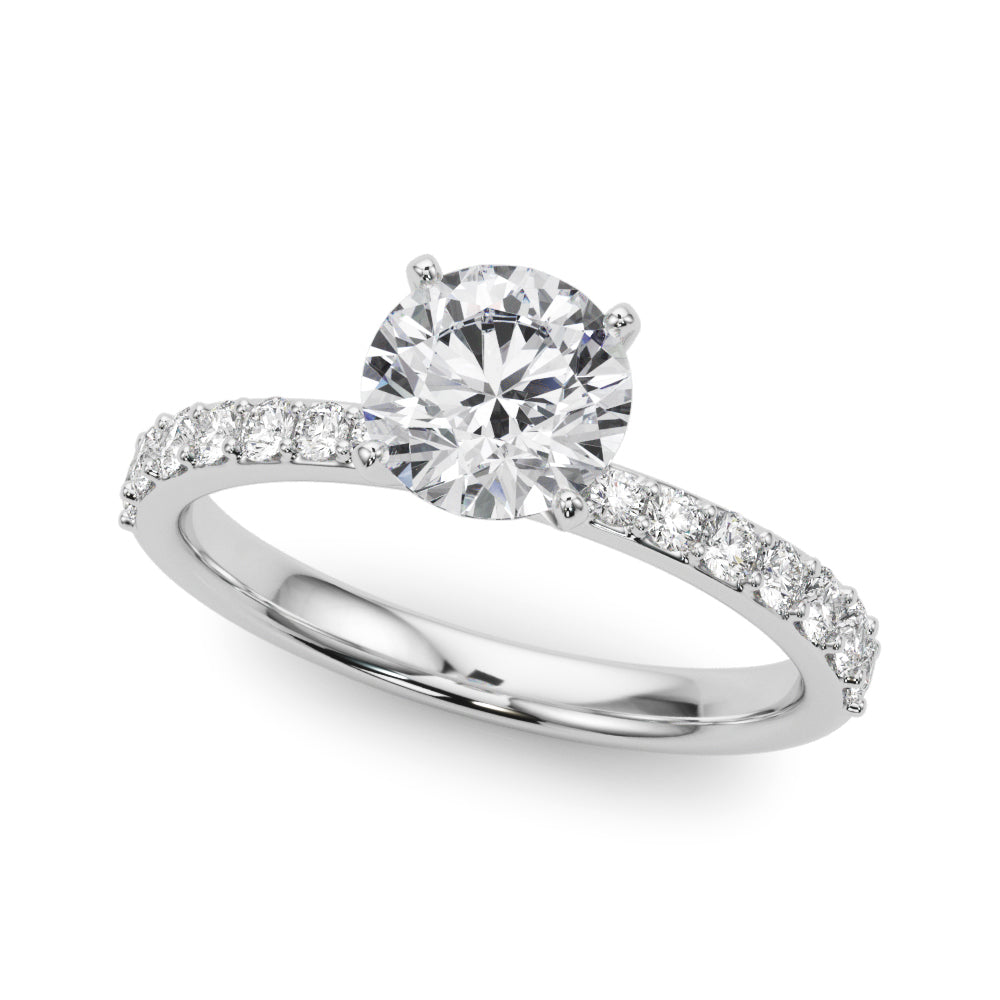 Single Row Prong Set Engagement Ring