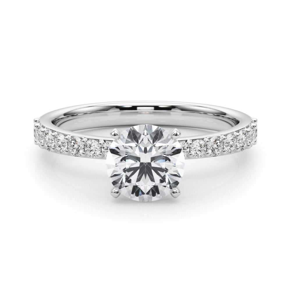 Single Row Prong Set Engagement Ring