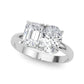 2-Stone Oval & Emerald Engagement Ring