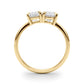 2-Stone Oval & Emerald Engagement Ring