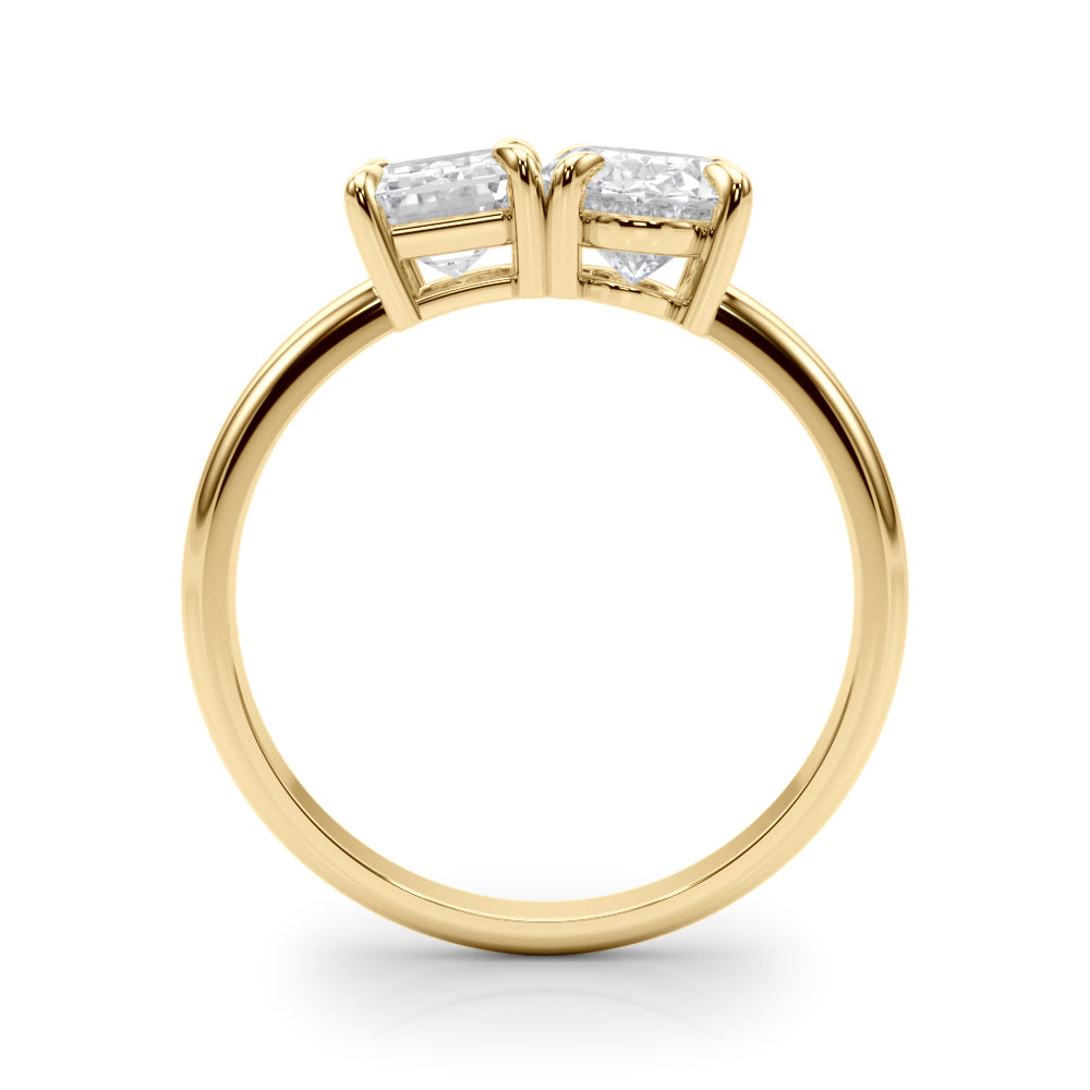 2-Stone Oval & Emerald Engagement Ring