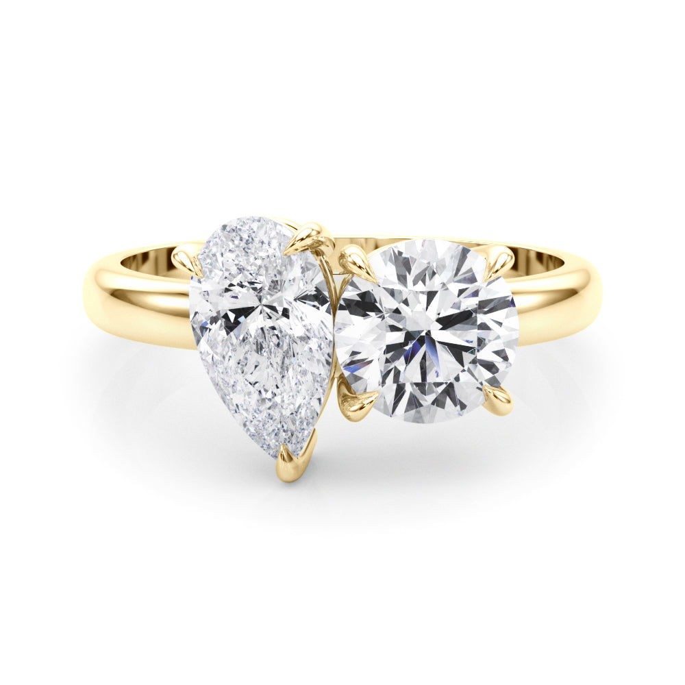 2-Stone Round & Pear Engagement Ring