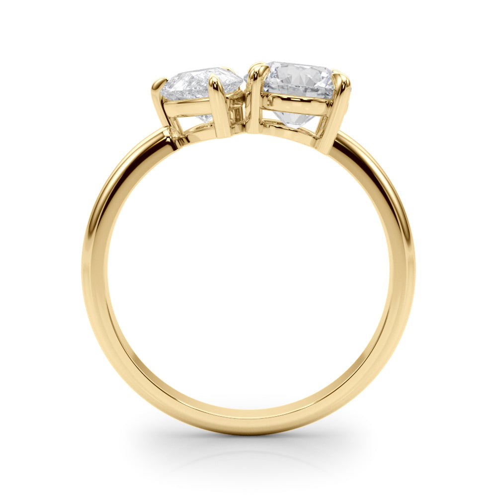 2-Stone Round & Pear Engagement Ring