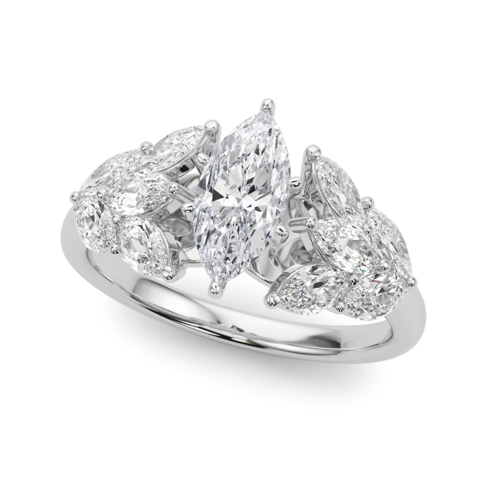 MQ SIDE STONES ENGAGEMENT RING