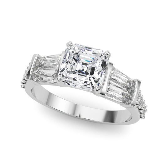 Round & Tapered Baguette Engagement Ring