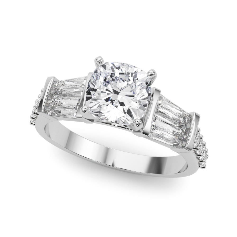 Round & Tapered Baguette Engagement Ring