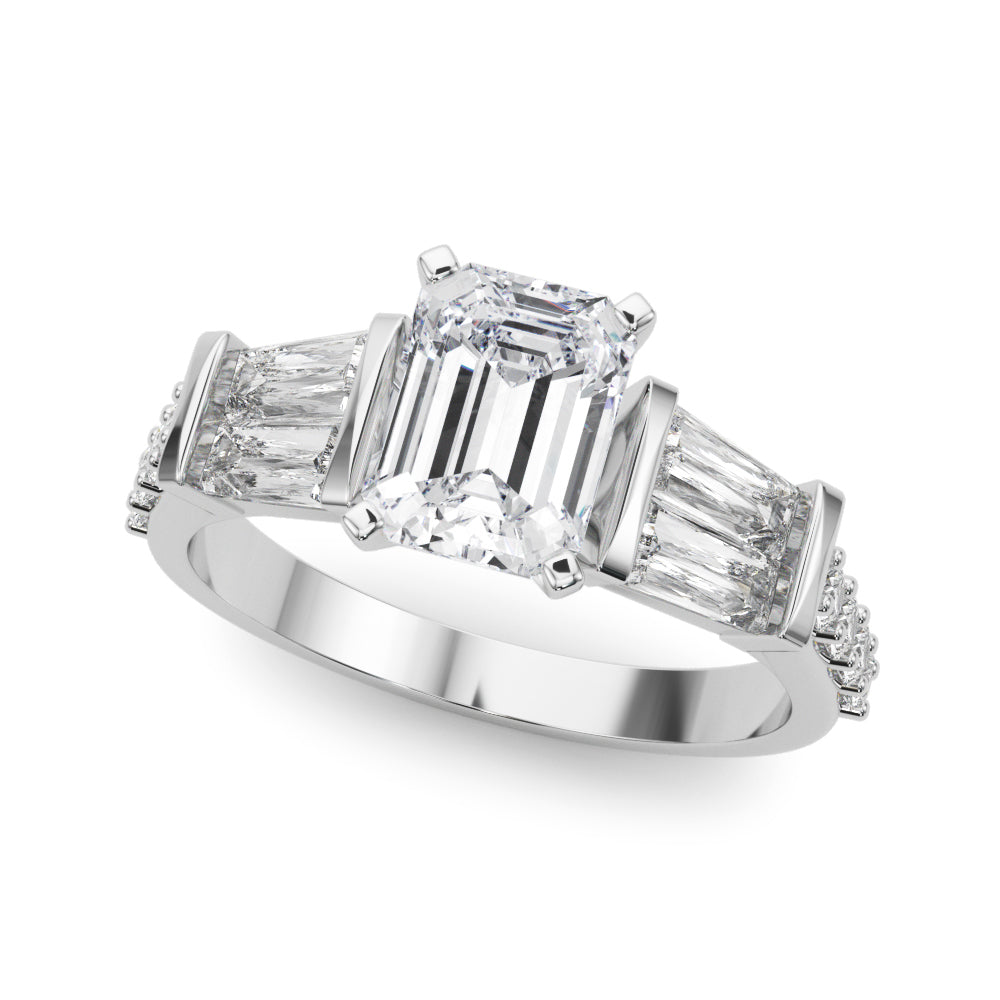 Round & Tapered Baguette Engagement Ring