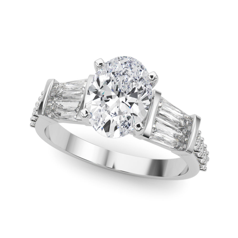 Round & Tapered Baguette Engagement Ring