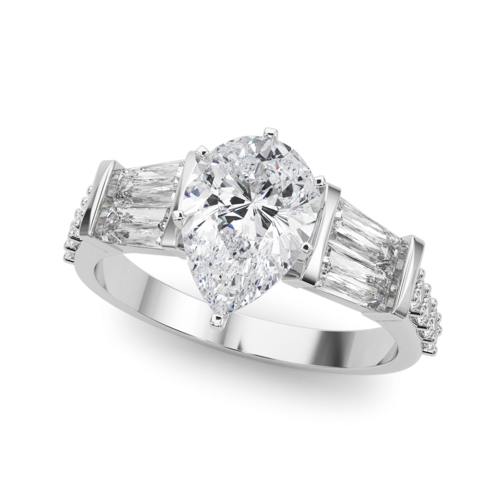 Round & Tapered Baguette Engagement Ring