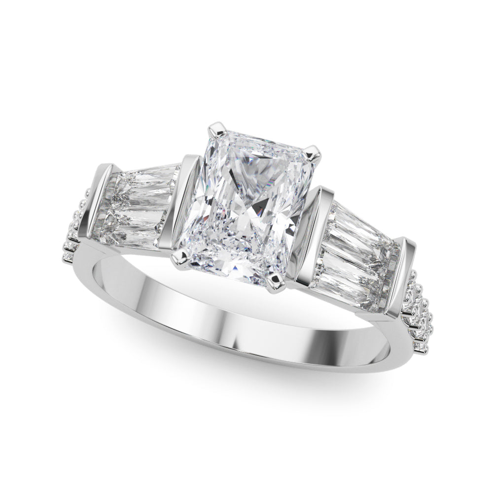 Round & Tapered Baguette Engagement Ring