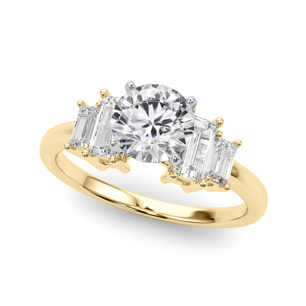 Contemporary Style Baguette Shape Engagement Ring