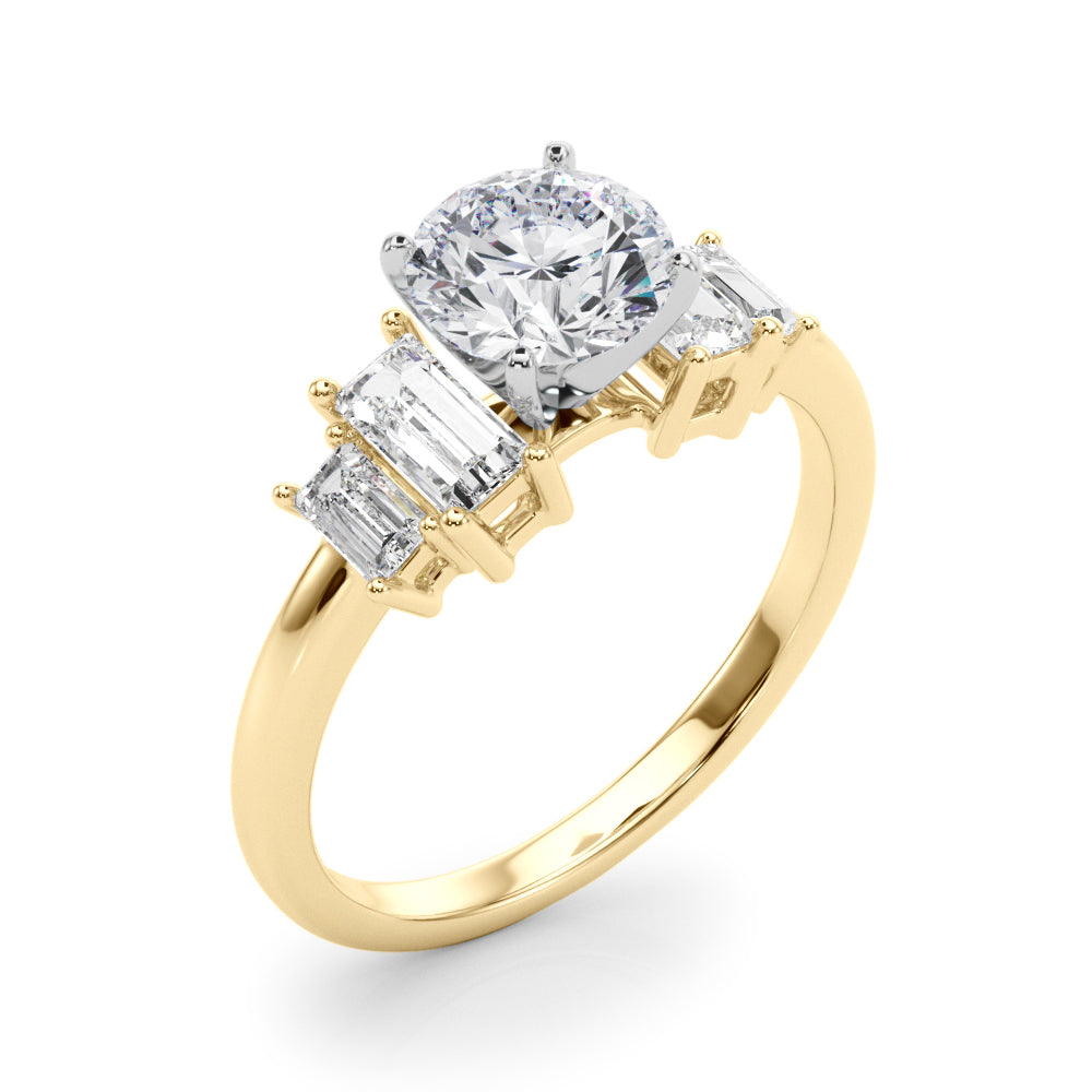 Contemporary Style Baguette Shape Engagement Ring