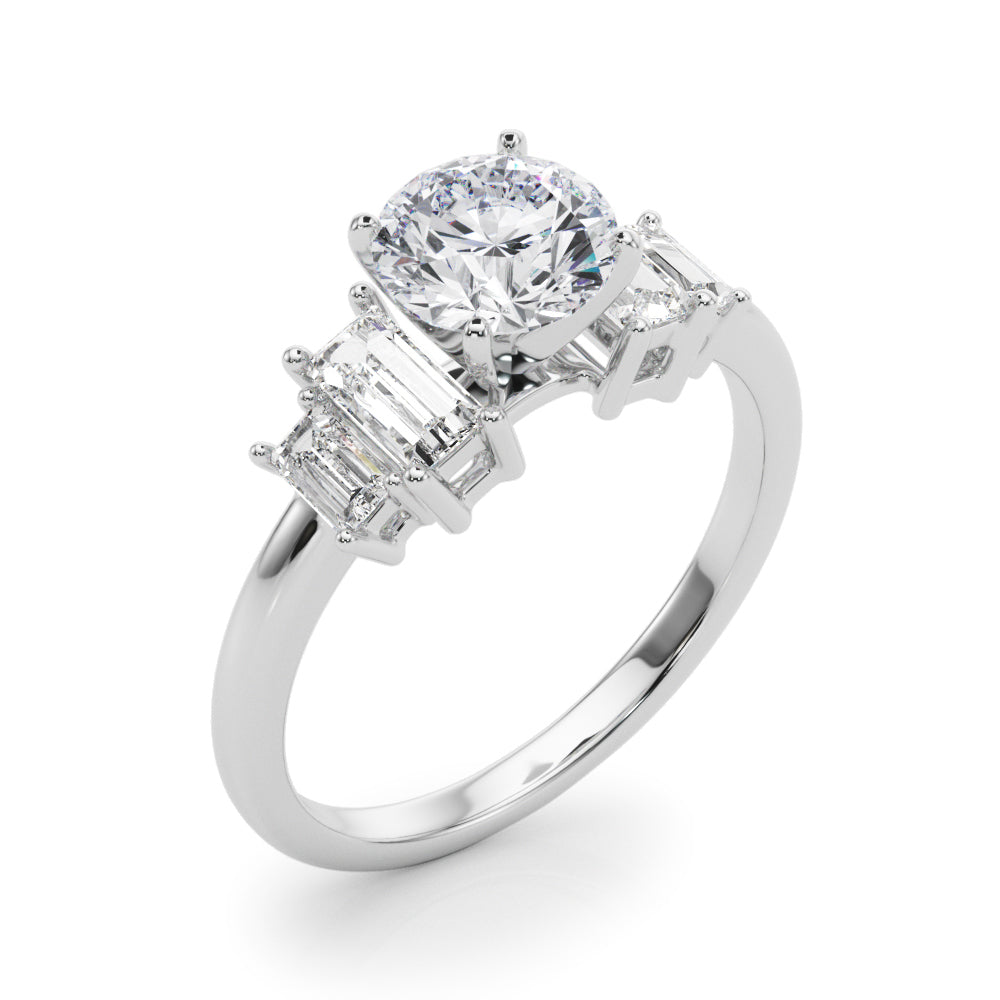 Contemporary Style Baguette Shape Engagement Ring
