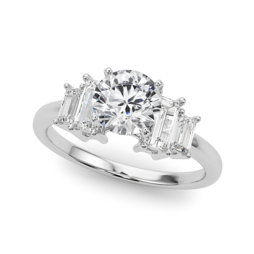 Contemporary Style Baguette Shape Engagement Ring