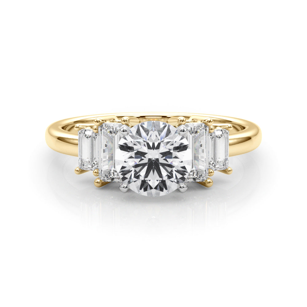 Contemporary Style Baguette Shape Engagement Ring