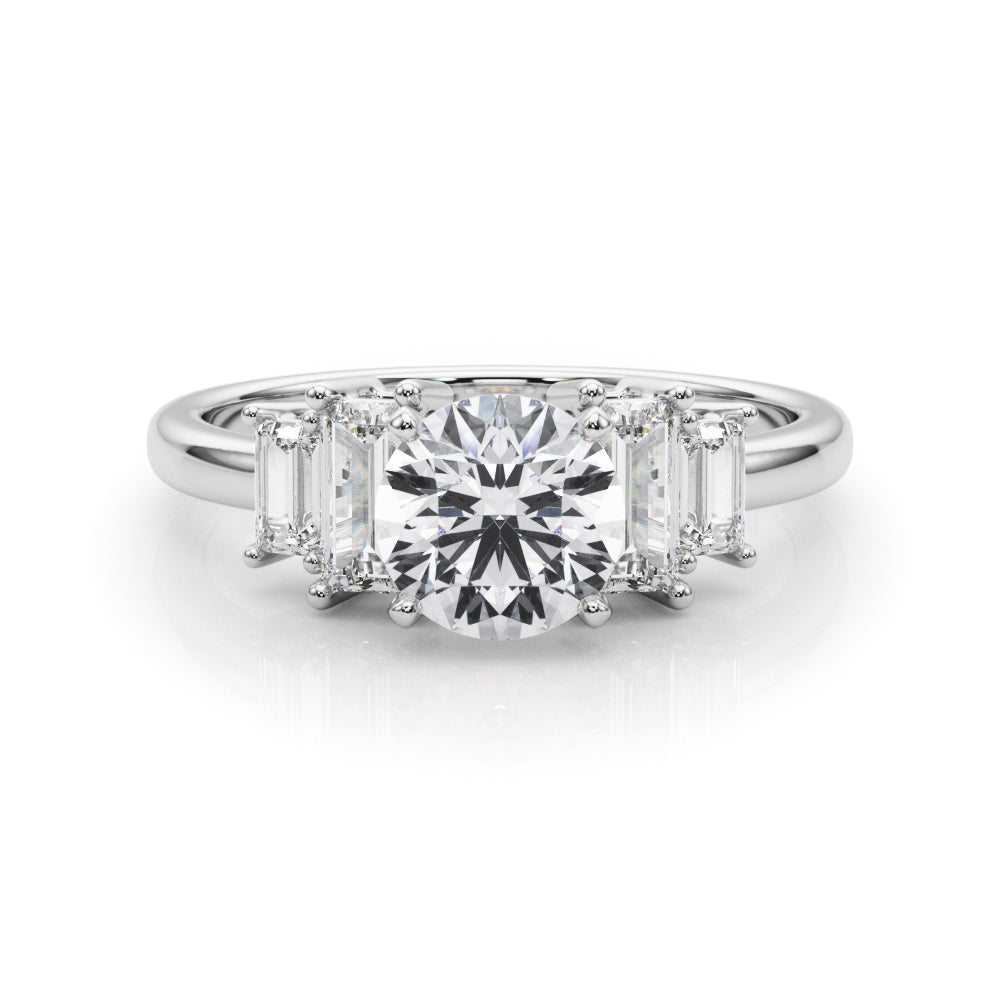 Contemporary Style Baguette Shape Engagement Ring