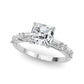 Contemporary Round & Baguette Engagement Ring