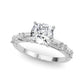 Contemporary Round & Baguette Engagement Ring