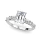 Contemporary Round & Baguette Engagement Ring
