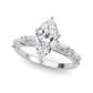 Contemporary Round & Baguette Engagement Ring