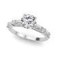 Contemporary Round & Baguette Engagement Ring