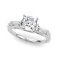 Round & Straight Baguette Engagement Ring