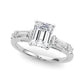 Round & Straight Baguette Engagement Ring