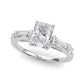 Round & Straight Baguette Engagement Ring