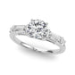 Round & Straight Baguette Engagement Ring
