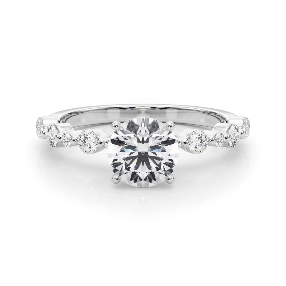 Single Shared Prong Engagement Ring