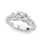 Nature Inspired Twisted Shank Cluster Side Engagement Ring
